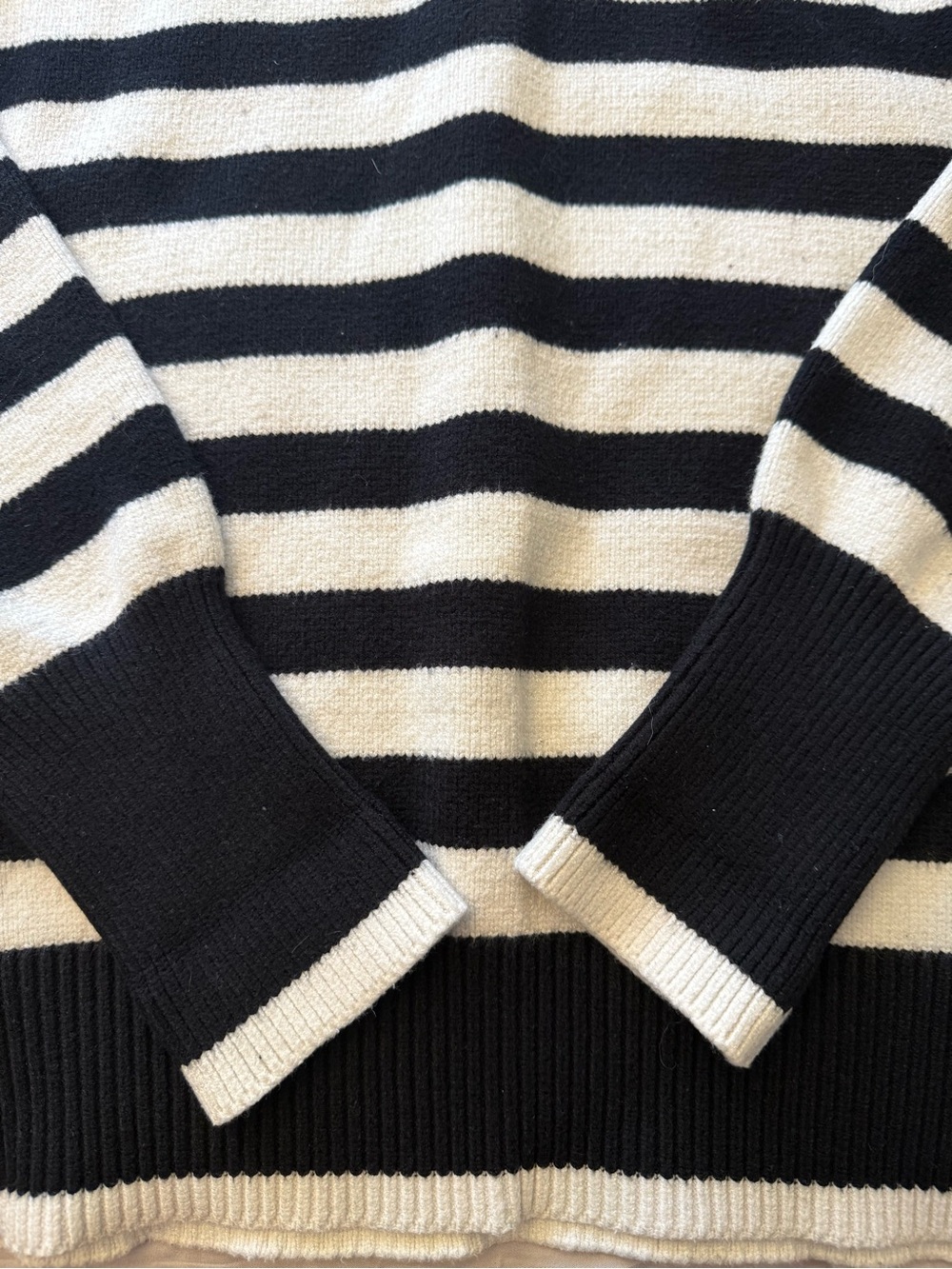 Philosophy Republic Clothing Striped Crewneck Sweater Black Ivory Size Large - Picture 6 of 7